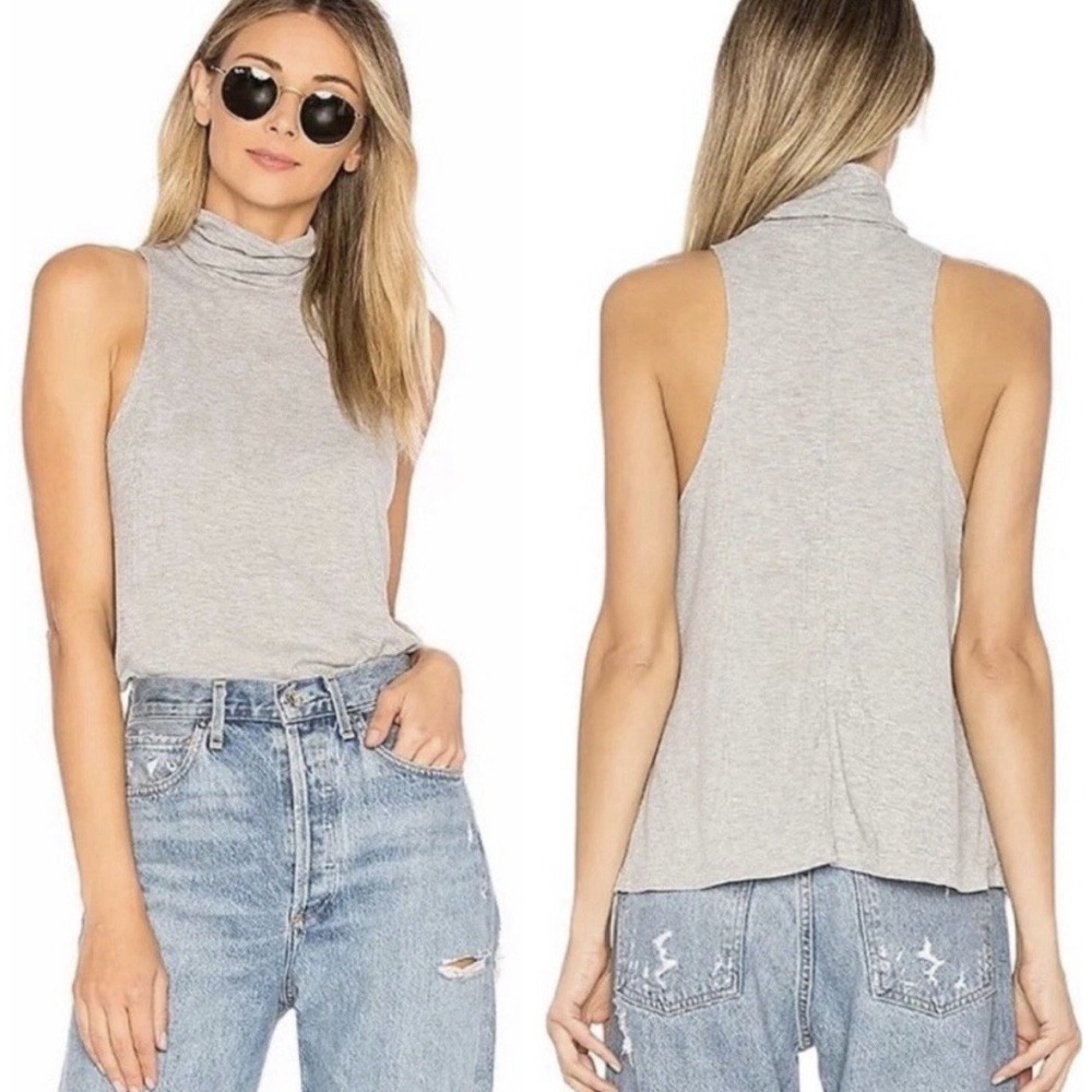 Intimately Free People Topanga Turtleneck Tank Sz XS Ribbed Momcore Classic